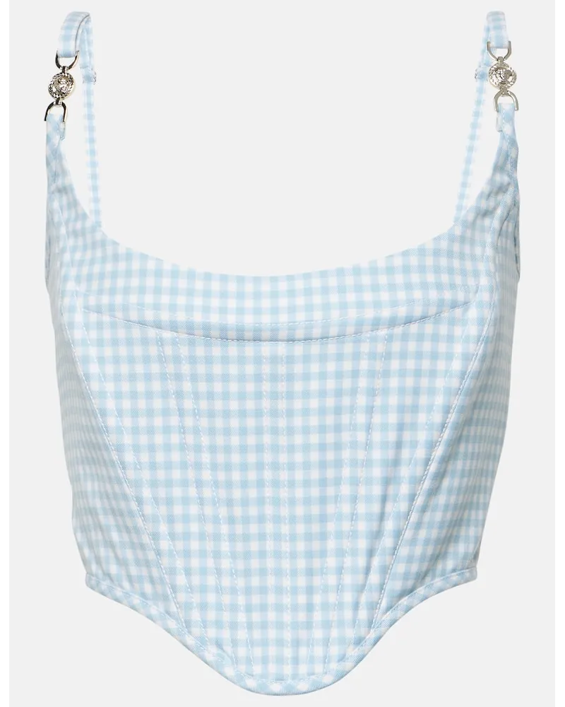 Versace Bustier-Top Medusa '95 aus Schurwolle Blau