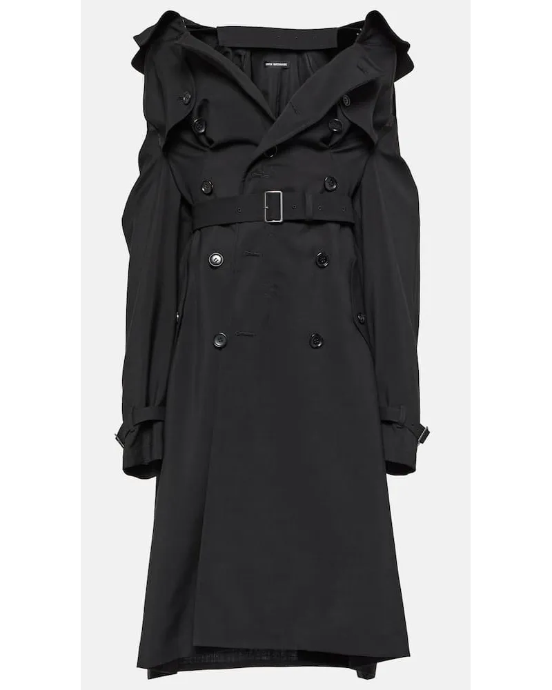 Junya Watanabe Midikleid aus Wolle und Mohair Schwarz