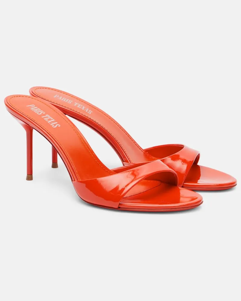 Paris Texas Pantoletten Lidia 70 aus Lackleder Orange