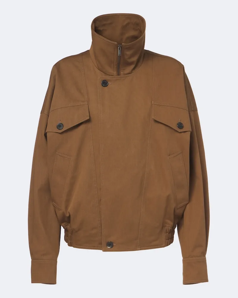 Saint Laurent Jacke aus Baumwoll-Serge Braun