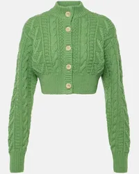 EMILIA WICKSTEAD Cropped-Cardigan Aleph aus Wolle Gruen