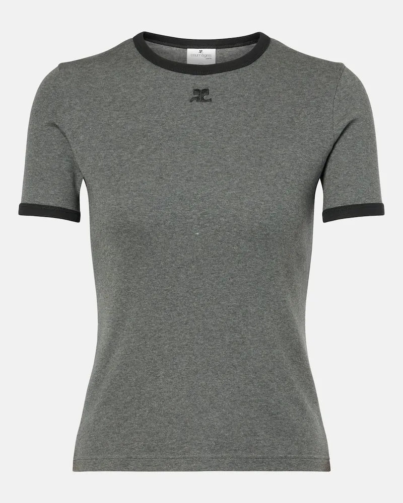 Courrèges Courreges T-Shirt aus Baumwoll-Jersey Grau