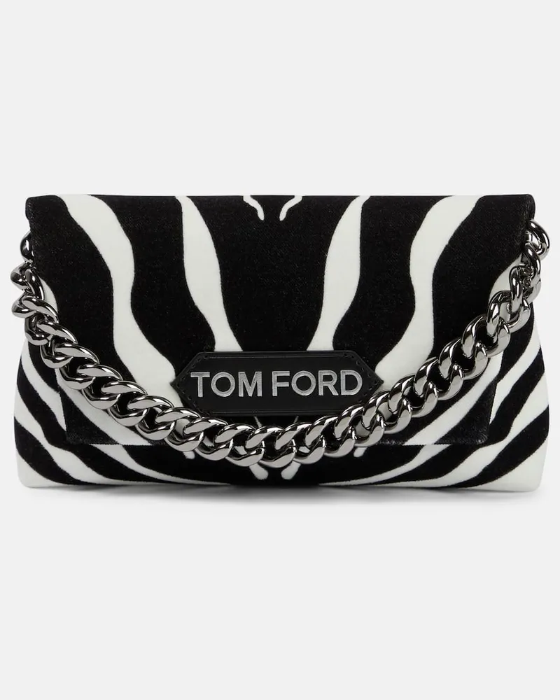 Tom Ford Schultertasche Label Mini aus Samt Multicolor