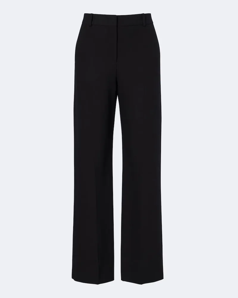 Fendi Weite Hose aus Seide und Baumwolle Schwarz