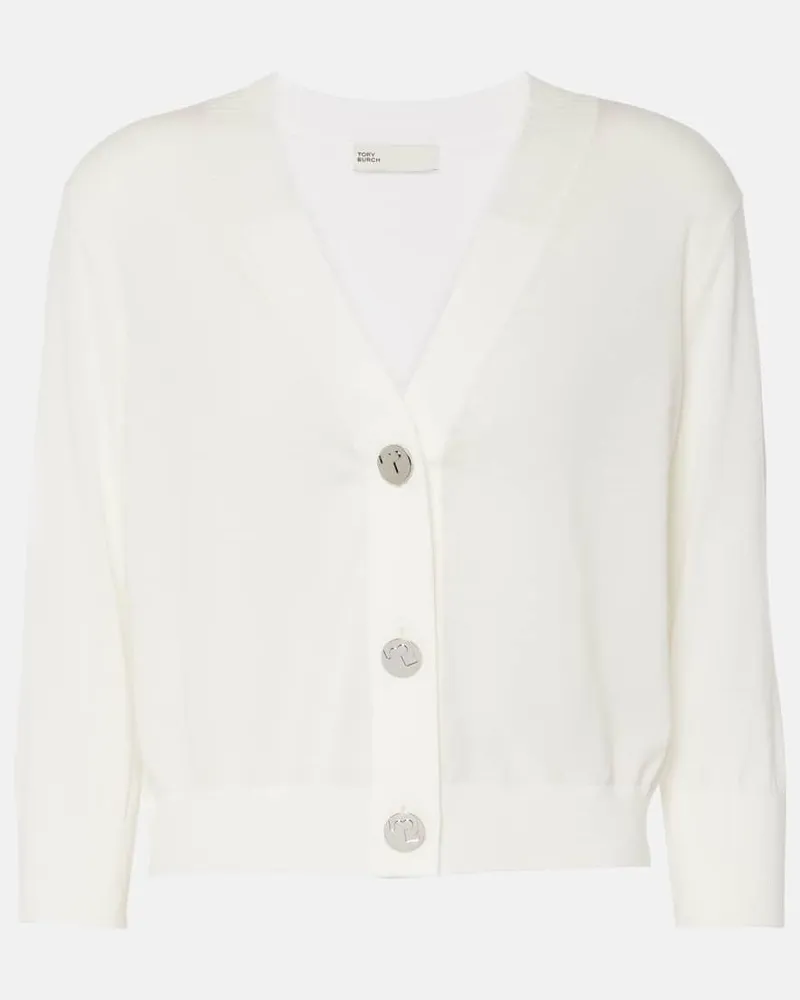 Tory Burch Cropped-Cardigan aus Baumwolle Weiß