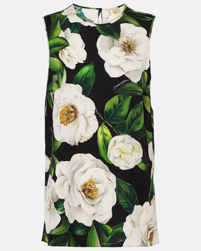 Dolce & Gabbana Top aus einem Seidengemisch Multicolor