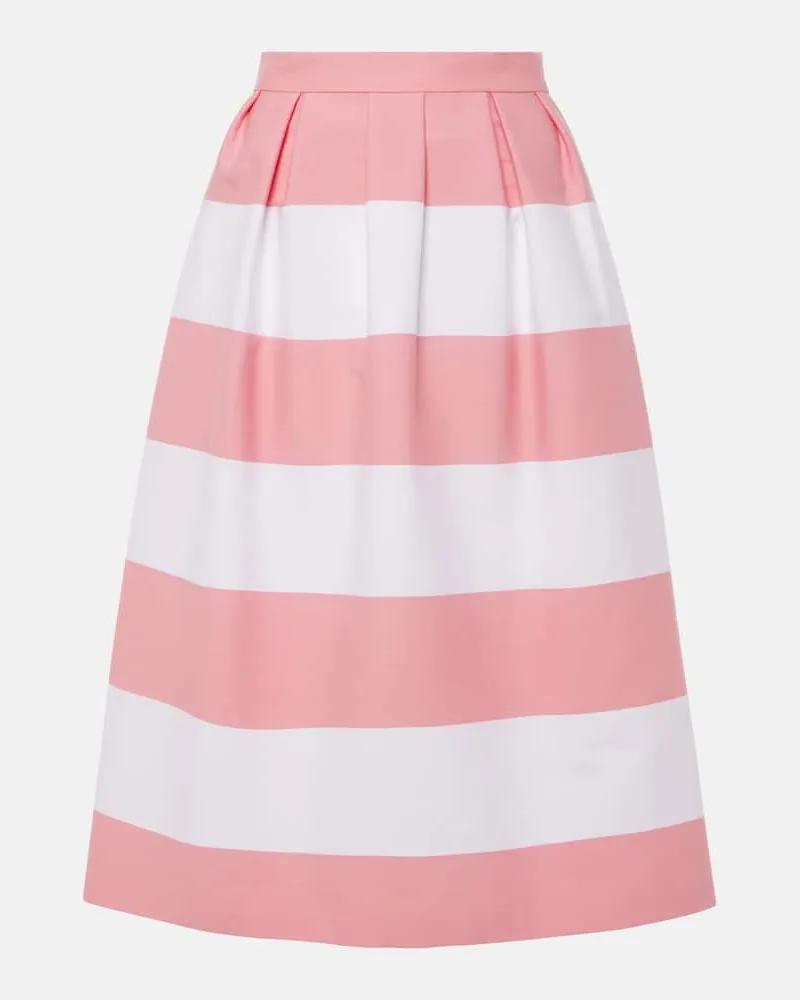 Carolina Herrera New York Midirock aus einem Baumwollgemisch Weiß