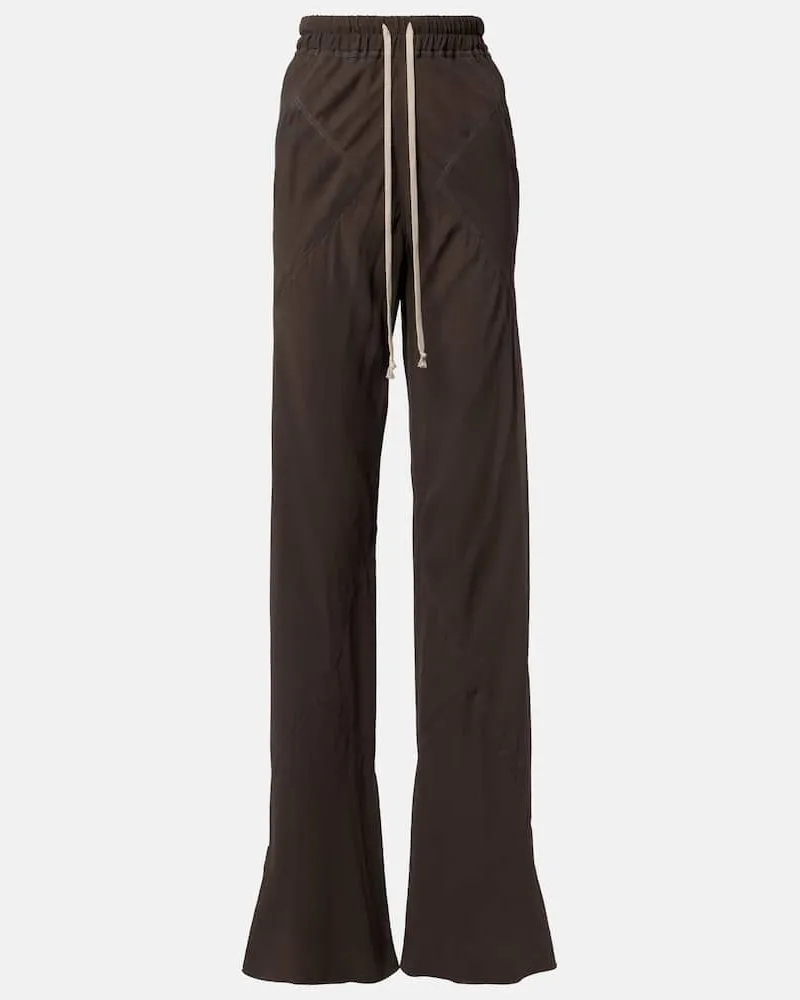 Rick Owens Weite Hose aus Seidencharmeuse Braun