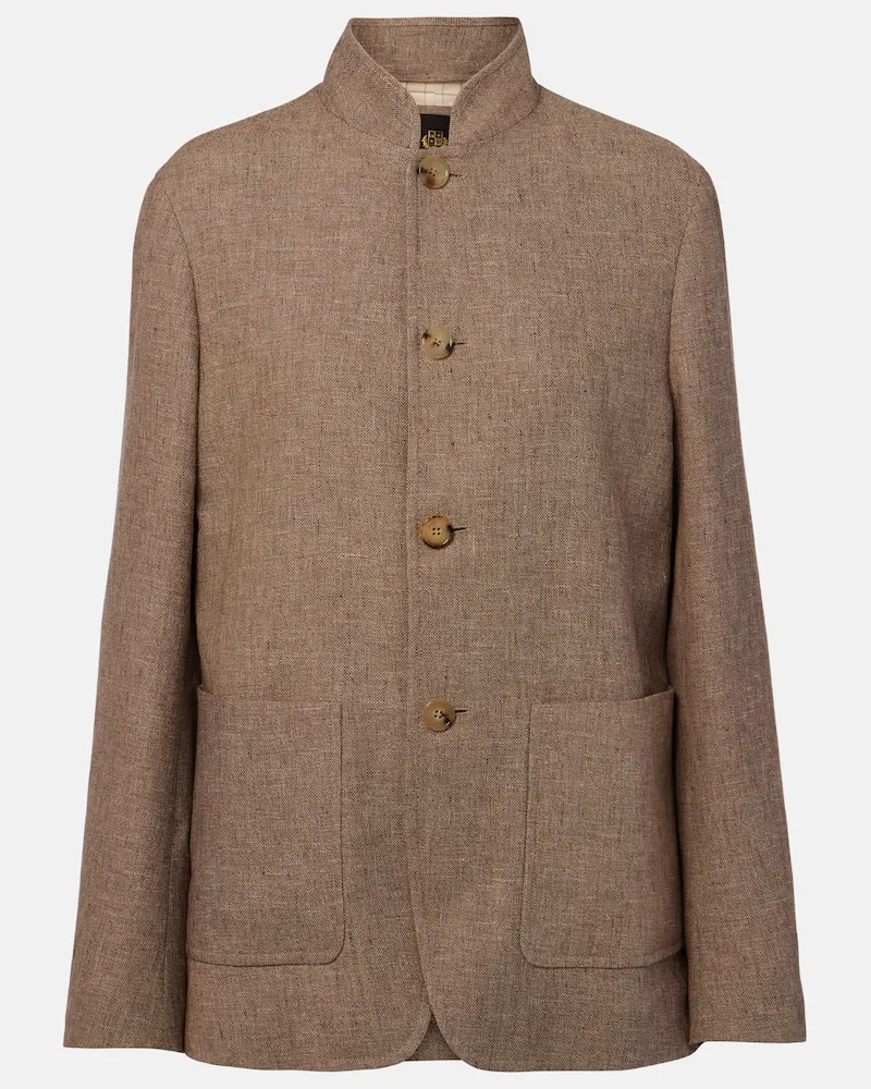 Loro Piana Jacke aus Leinen Braun