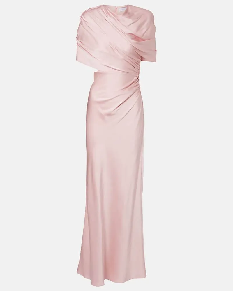 Stella McCartney Robe aus Satin Rosa