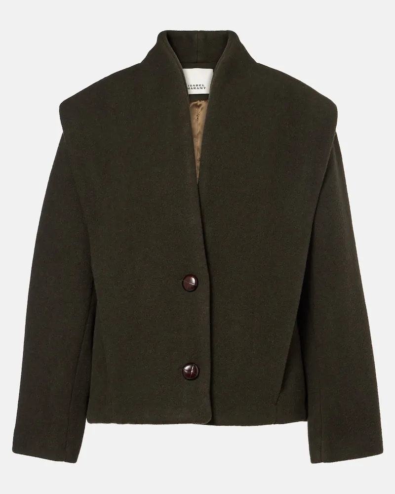 Isabel Marant Collegejacke Dyogo aus einem Wollgemisch Grün