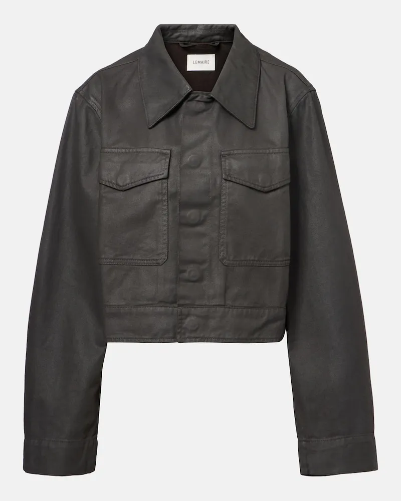 Christophe Lemaire Cropped-Jacke aus Baumwolle Braun