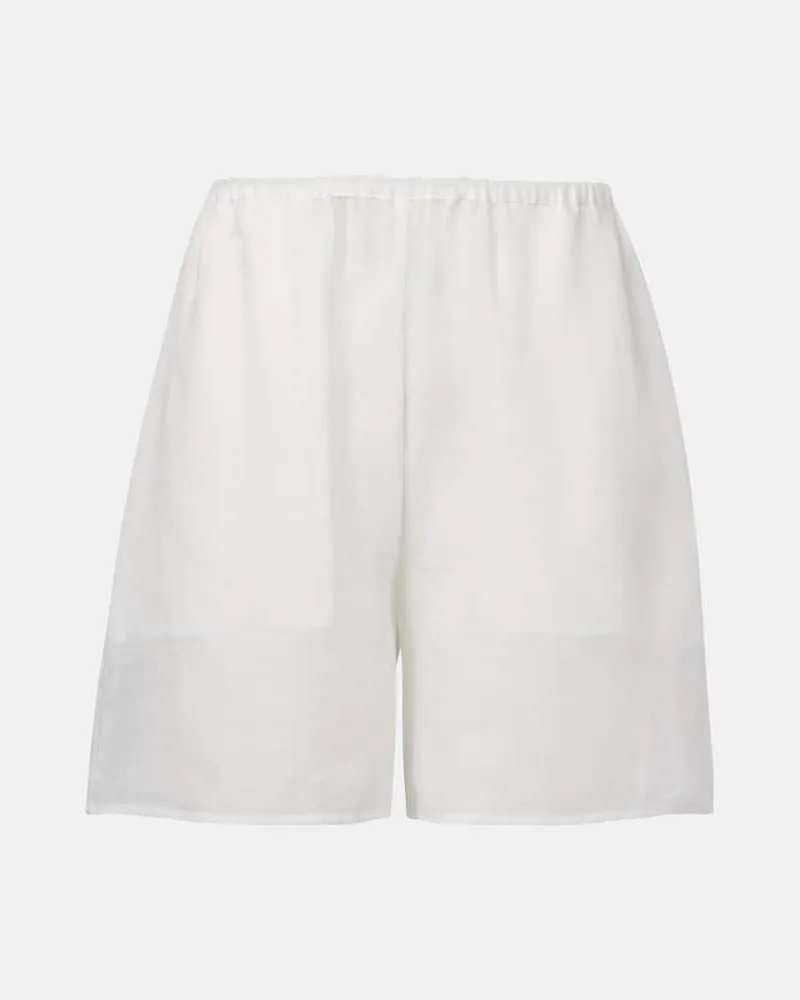 Totême Shorts aus Ramie Weiß