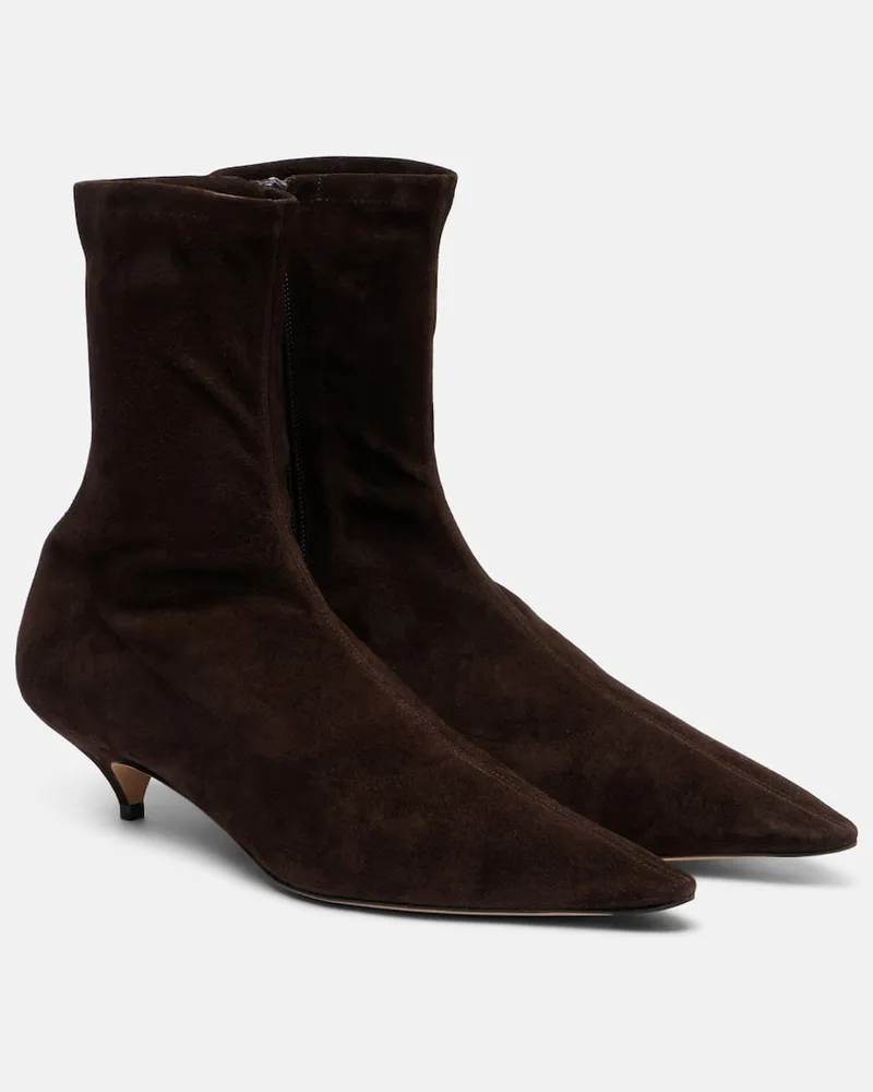 The Row Ankle Boots Liisa 40 aus Veloursleder Braun