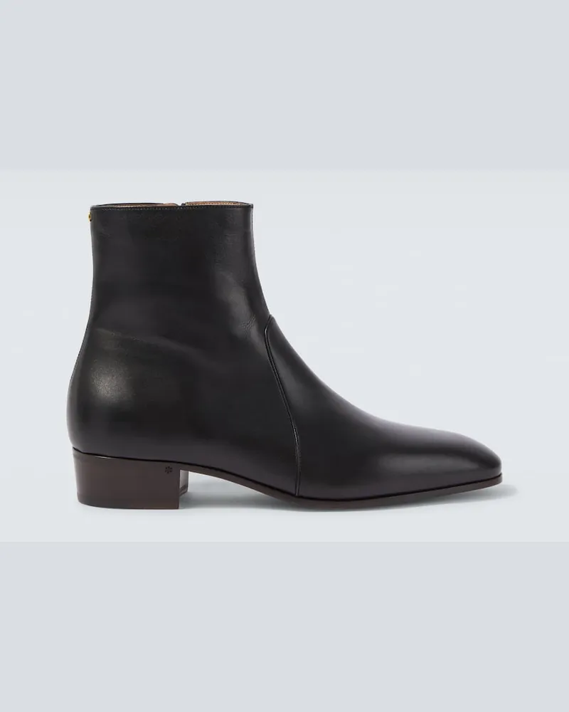 Valentino Garavani Ankle Boots VLogo aus Leder Schwarz
