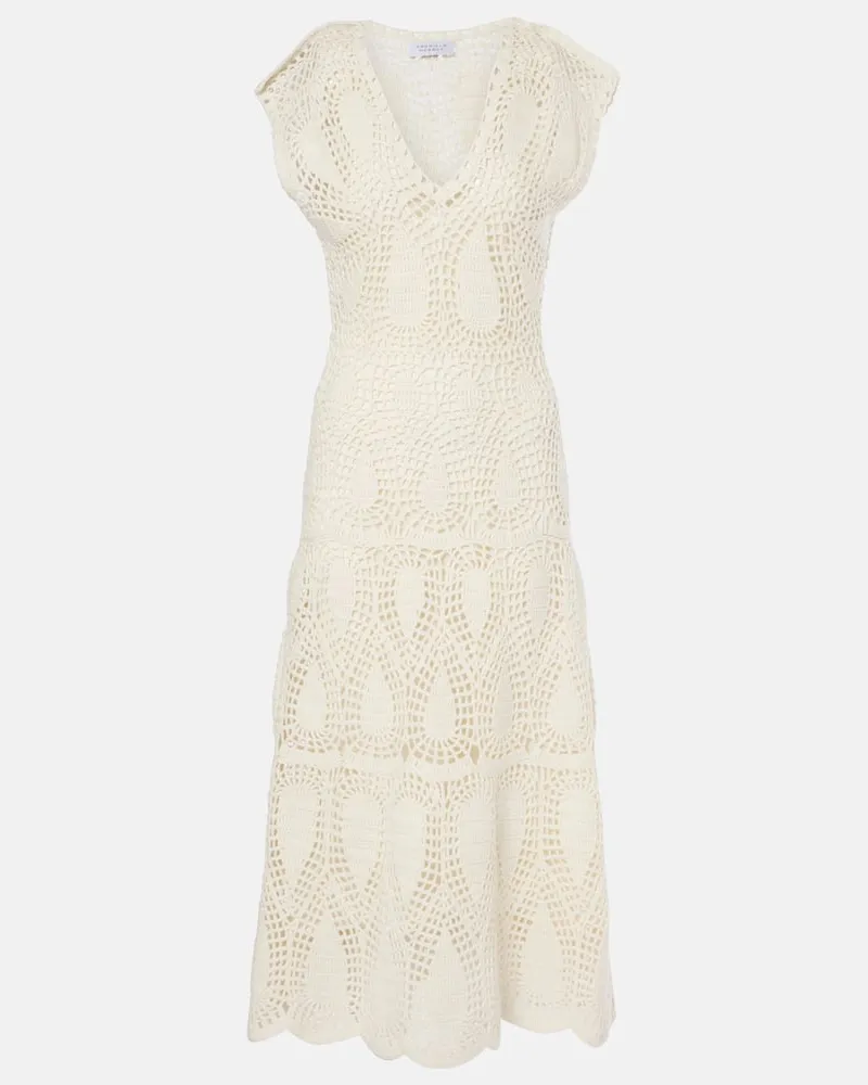 Gabriela Hearst Maxikleid Waldman aus Häkelstrick Weiß