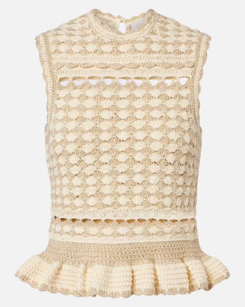 Zimmermann Top Wanderlust aus Lamé Weiß