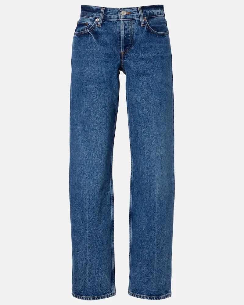 AGOLDE Low-Rise Straight Jeans Blau