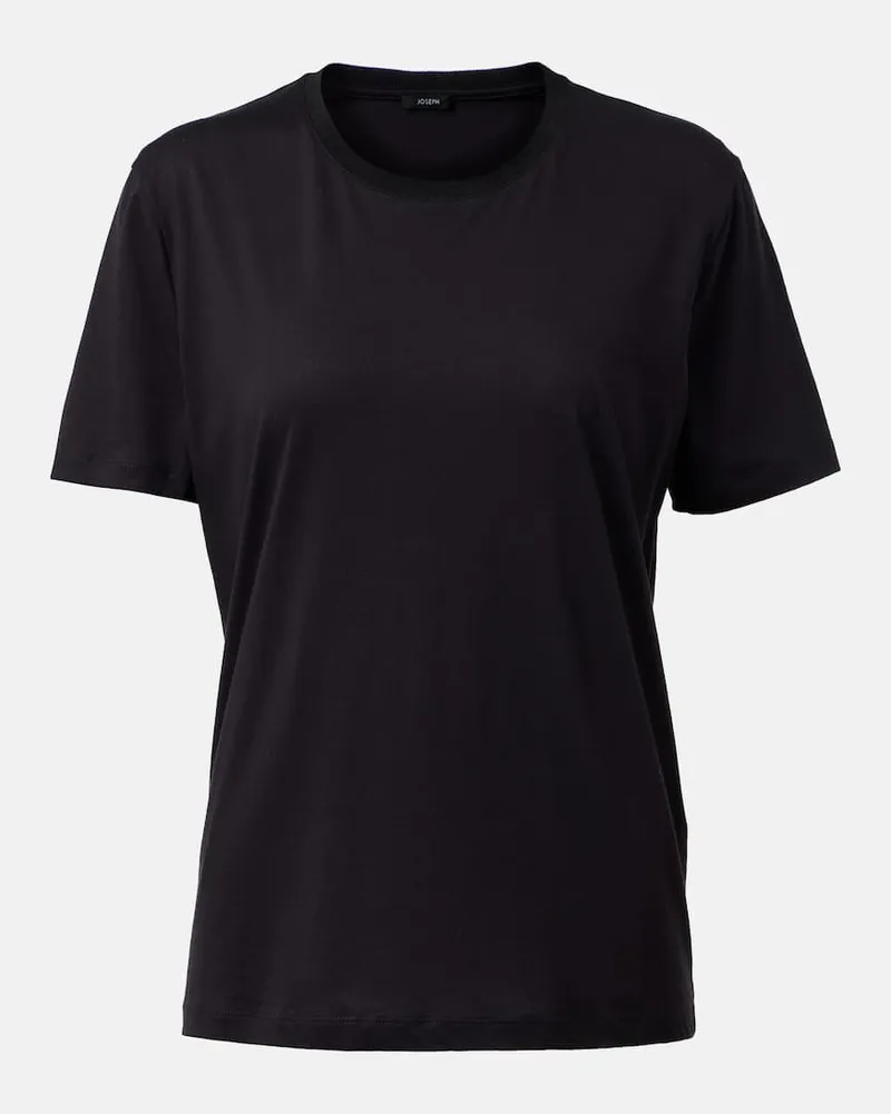 Joseph T-Shirt aus Baumwolle und Seide Schwarz