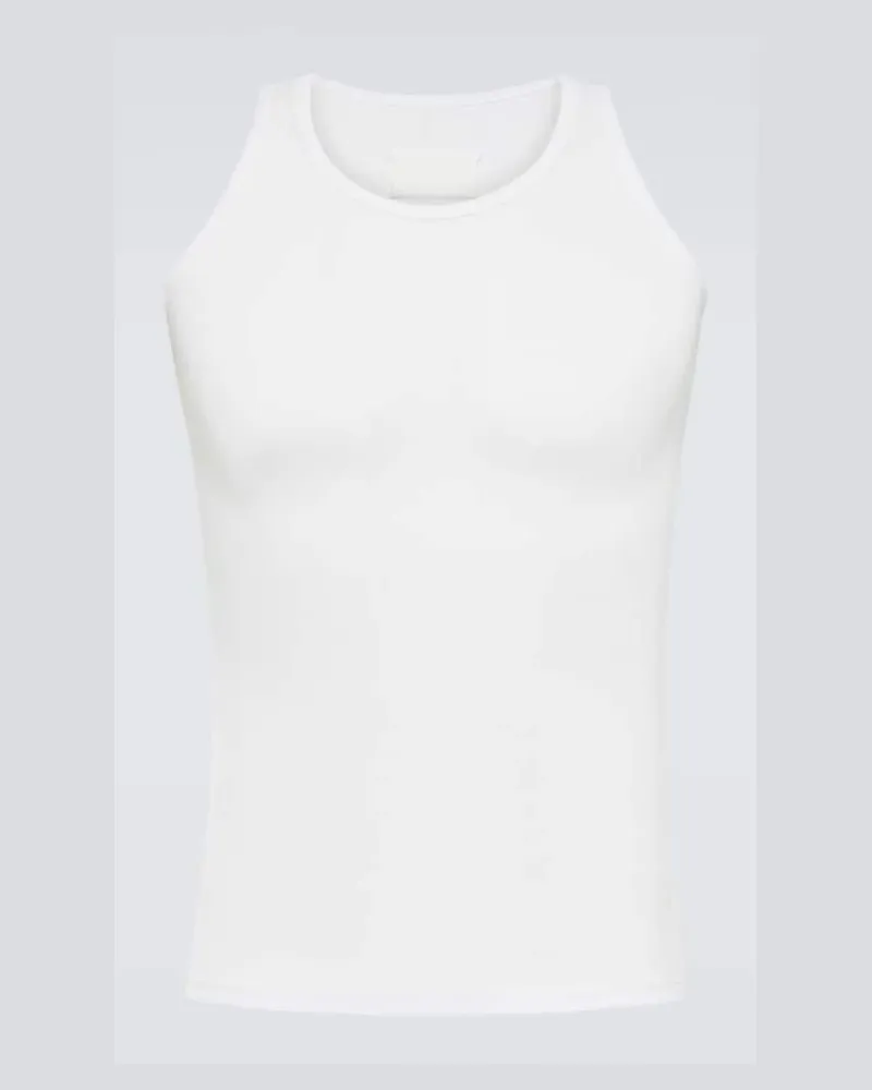 Maison Margiela Top aus Baumwolle und Seide Weiß