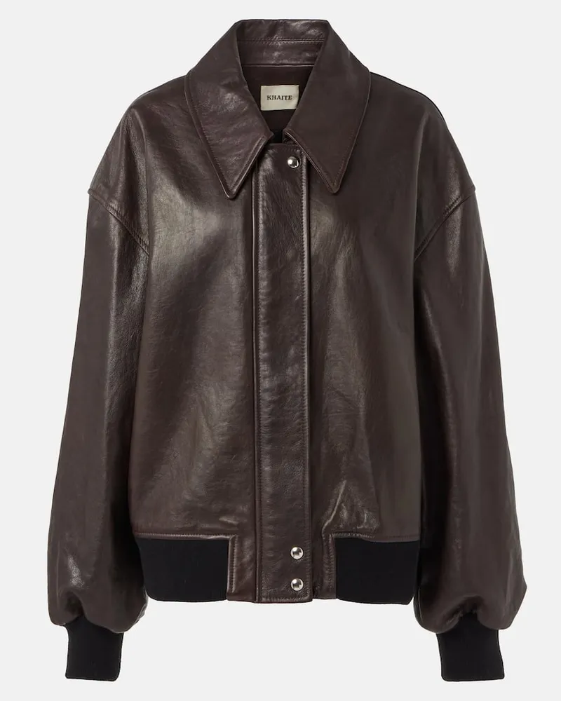 KHAITE Blouson Shelman aus Leder Braun