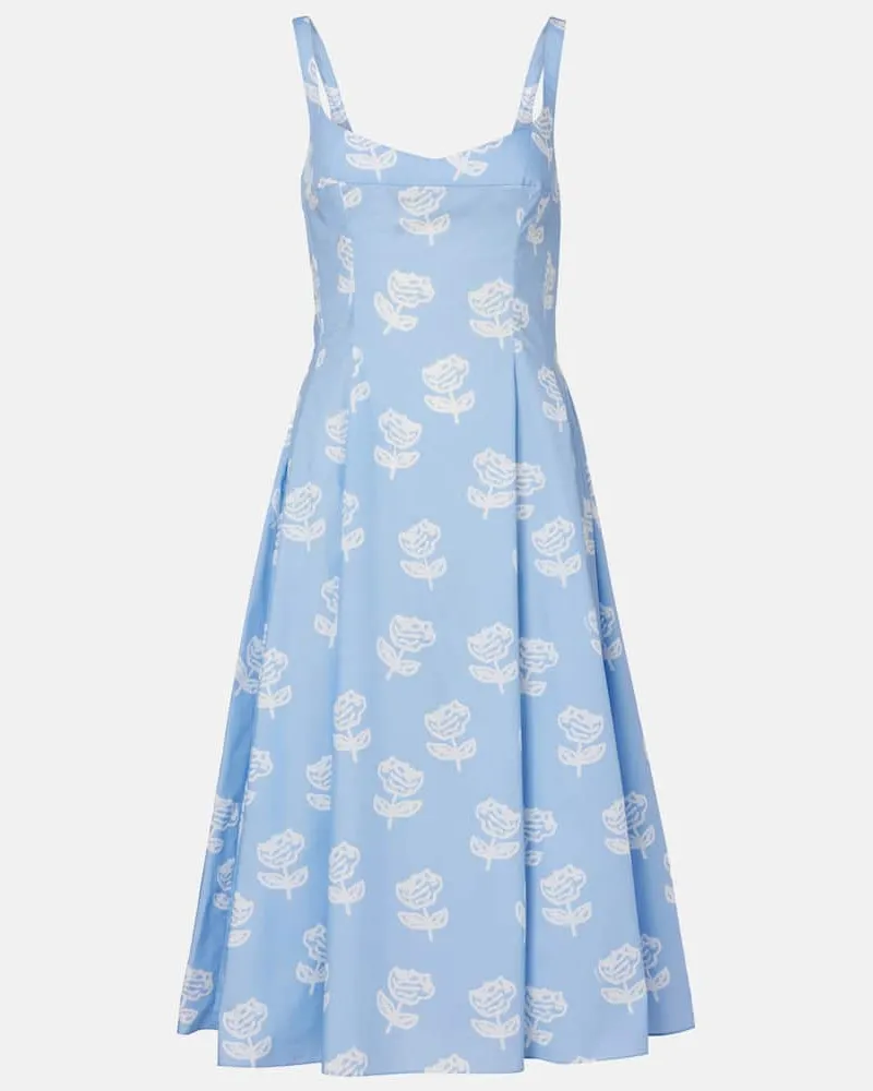 Marni Midikleid aus Baumwolle Blau