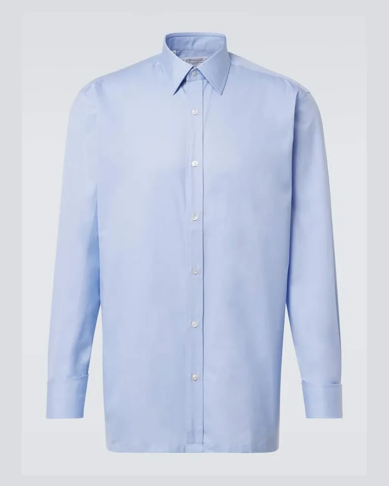 Charvet Hemd aus Baumwollpopeline Blau