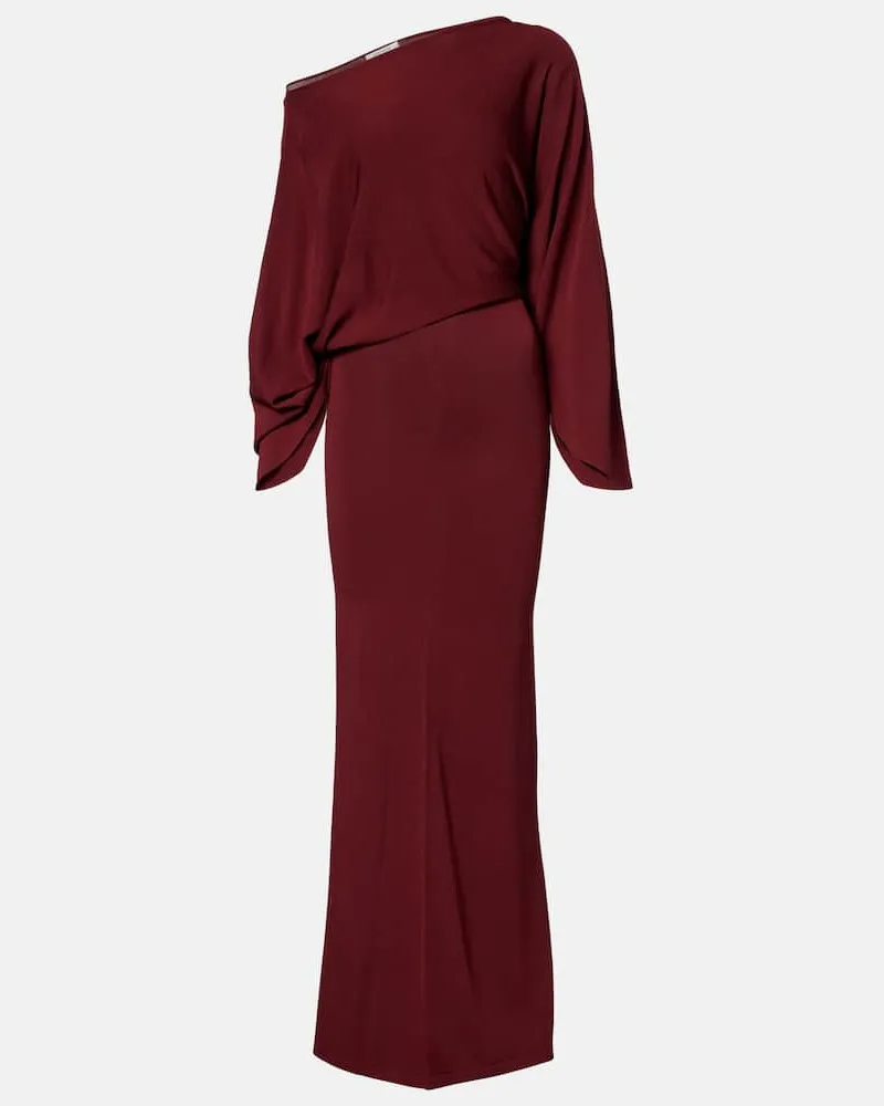 Aya Muse One-Shoulder-Maxikleid Burgund