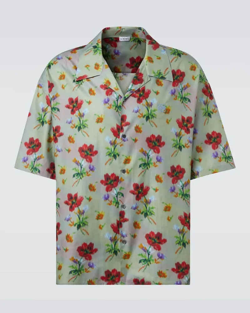 Loewe Hemd aus Twill Grün