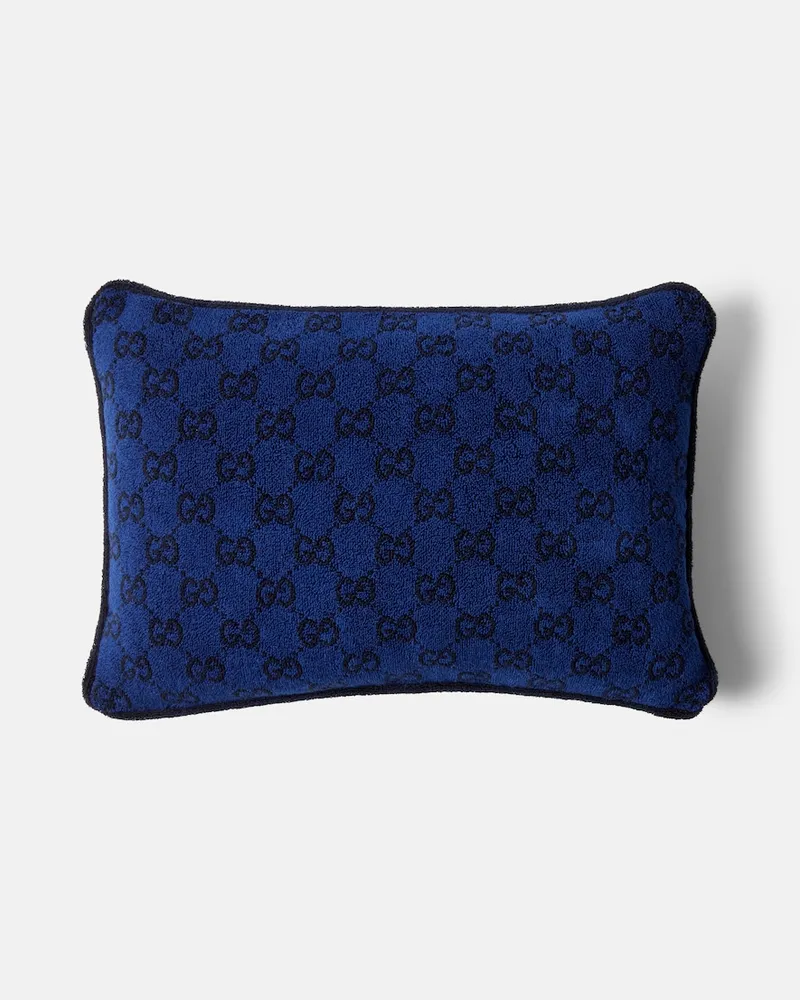 Gucci Kissen GG aus Baumwolle Blau