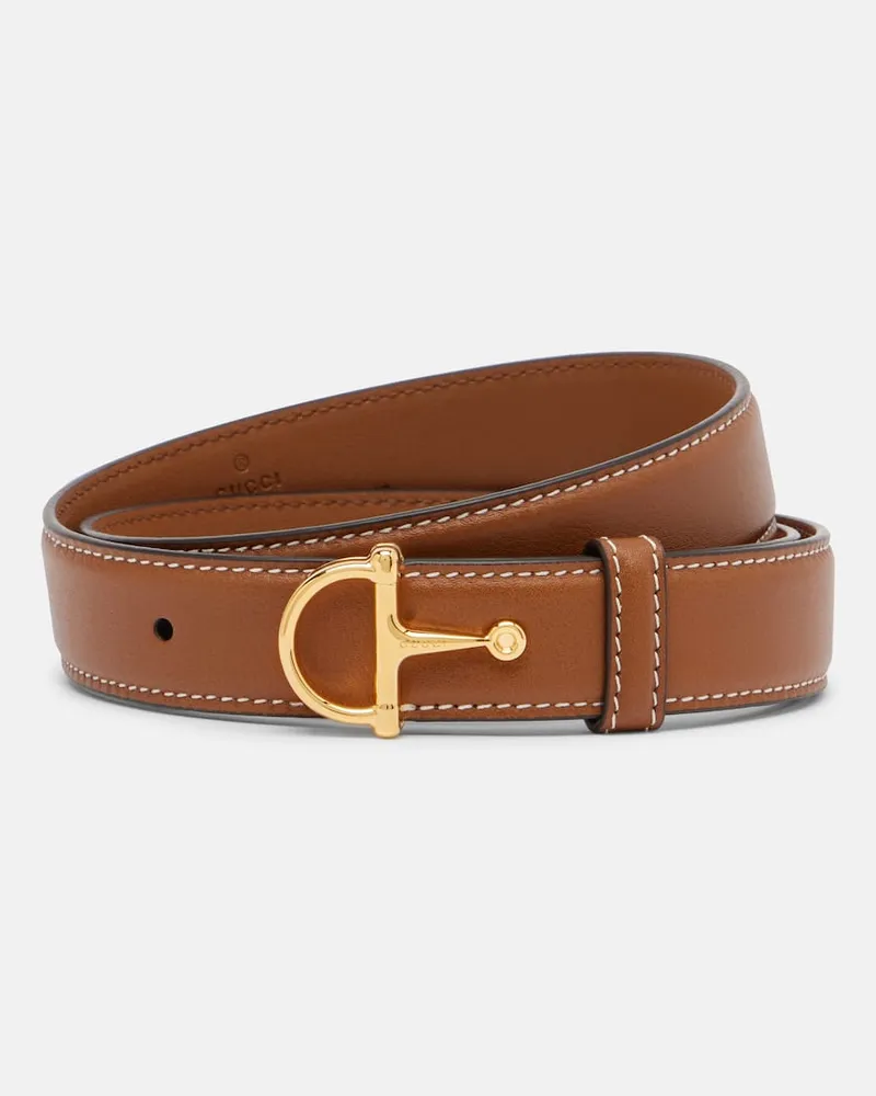 Gucci Gürtel Horsebit aus Leder Braun