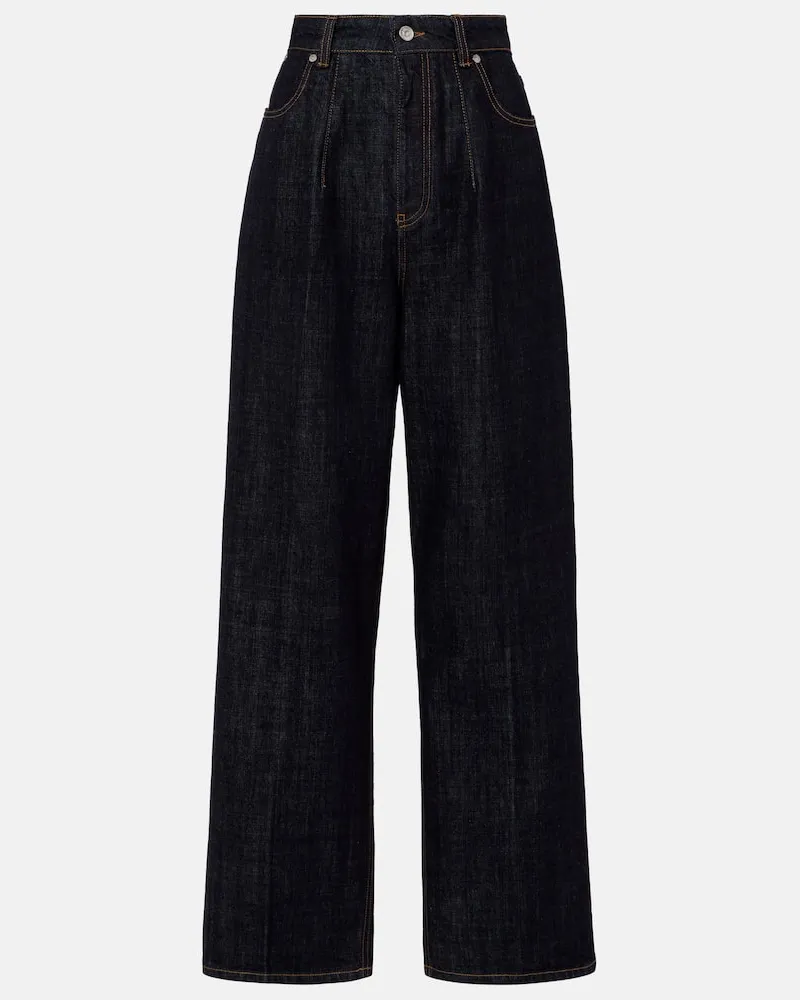 Victoria Beckham High-Rise Straight Jeans Blau