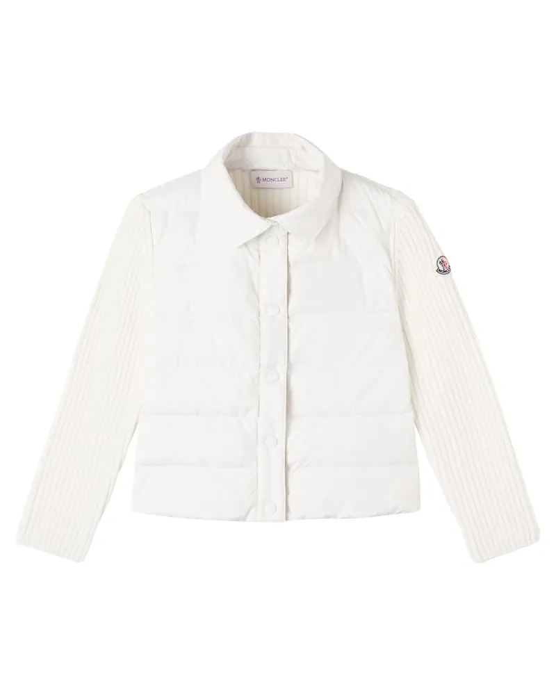 Moncler Daunenjacke mit Schurwolle Weiß