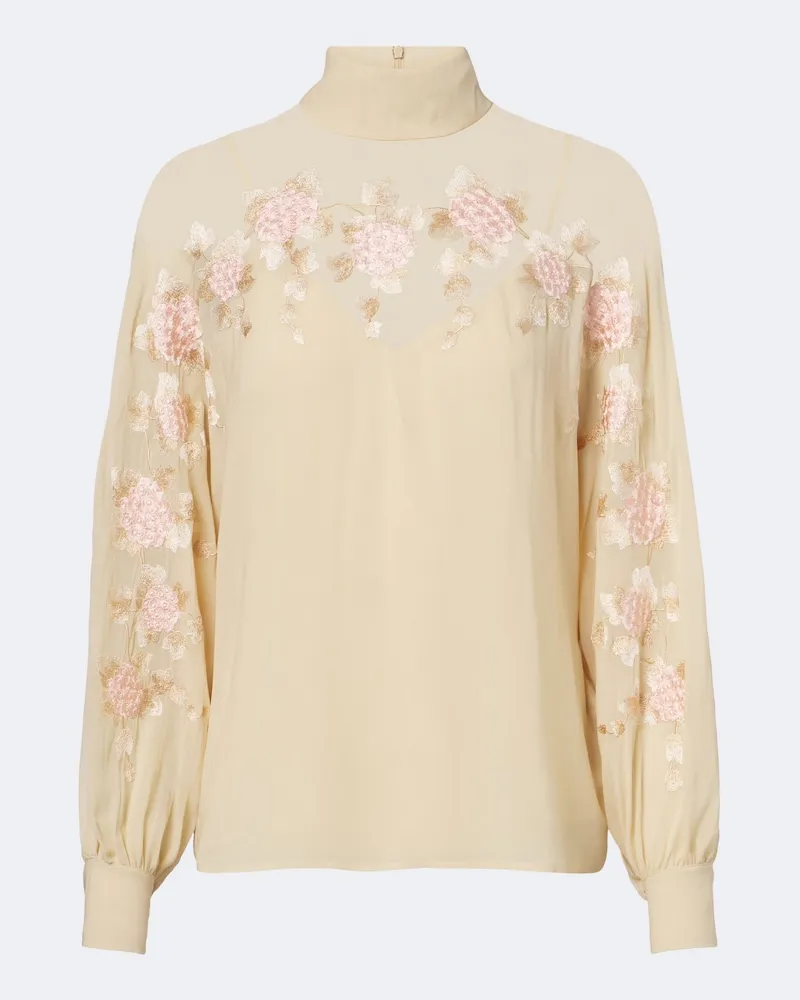 Zimmermann Bestickte Bluse Valiant Beige