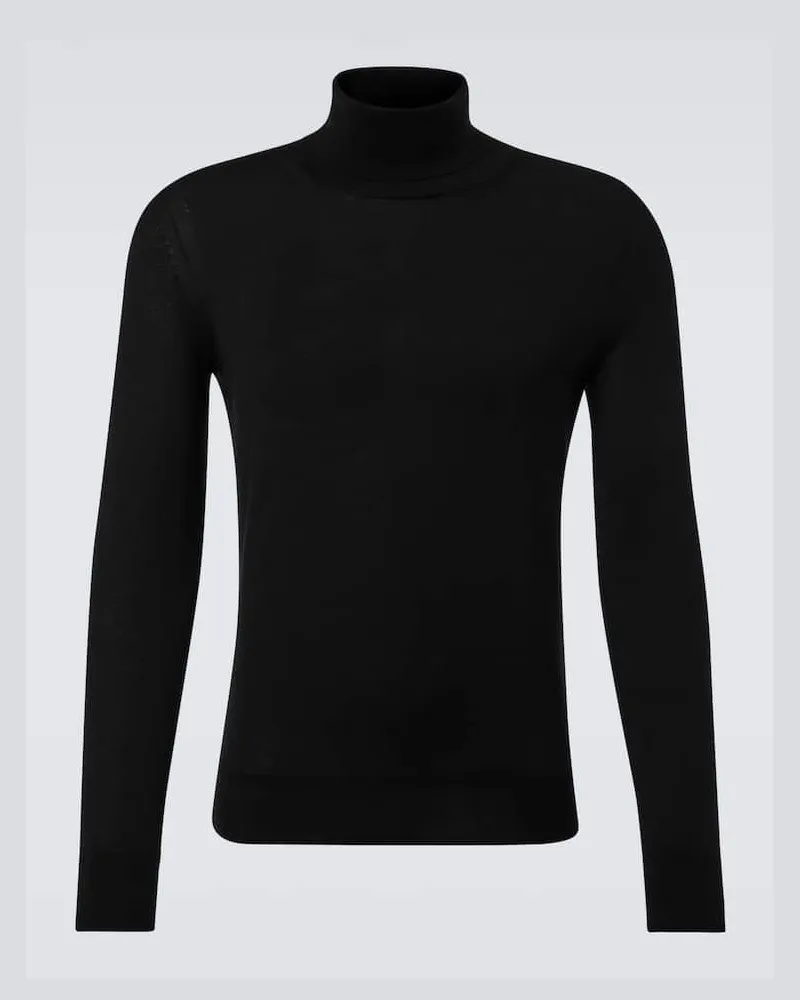 Tom Ford Rollkragenpullover aus Kaschmir und Seide Schwarz