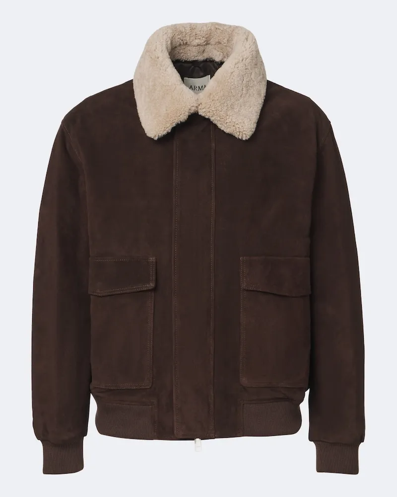 Arma Blouson Bari aus Veloursleder mit Shearling Braun