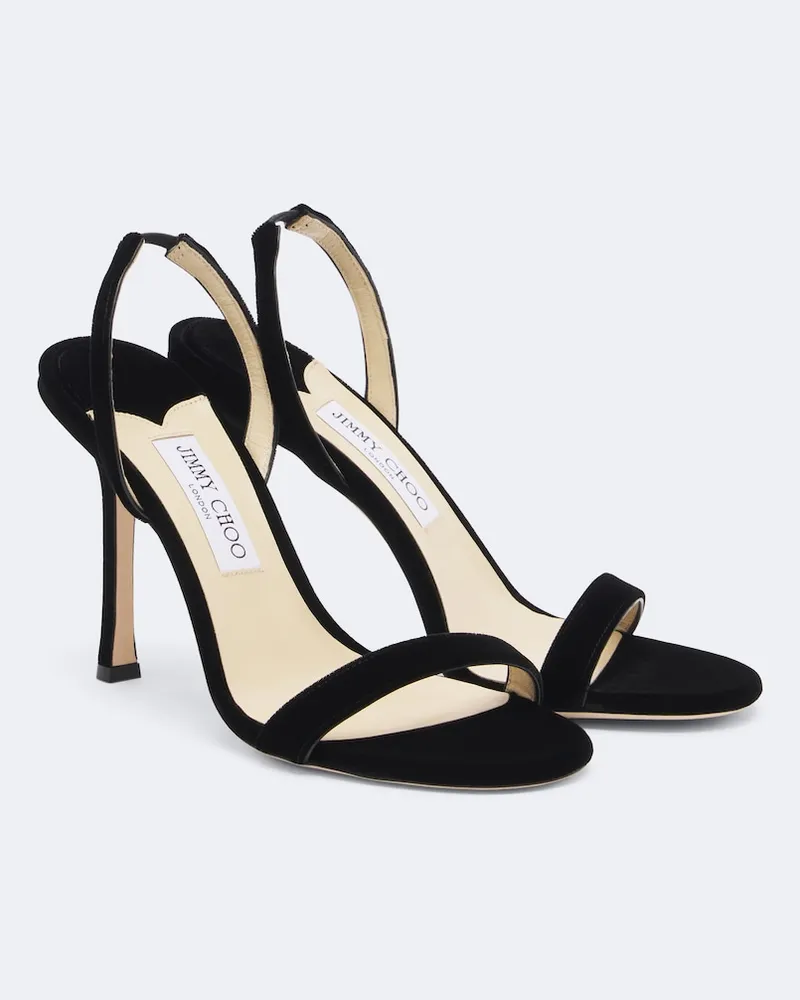 Jimmy Choo Slingback-Sandalen Jenn aus Samt Schwarz