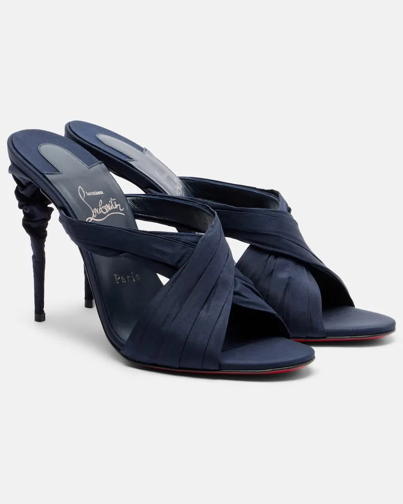 Christian Louboutin Sandalen Affabula aus Taft Blau
