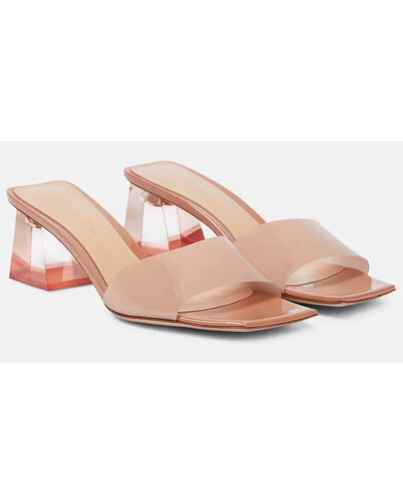 Gianvito Rossi Pantoletten Cosmic 55 mit Lackleder Pink