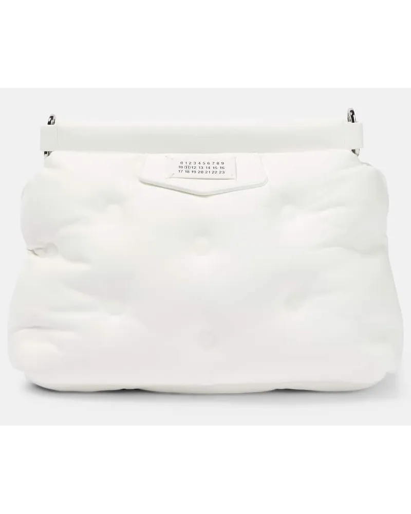 Maison Margiela Schultertasche Glam Slam Small aus Leder Weiss