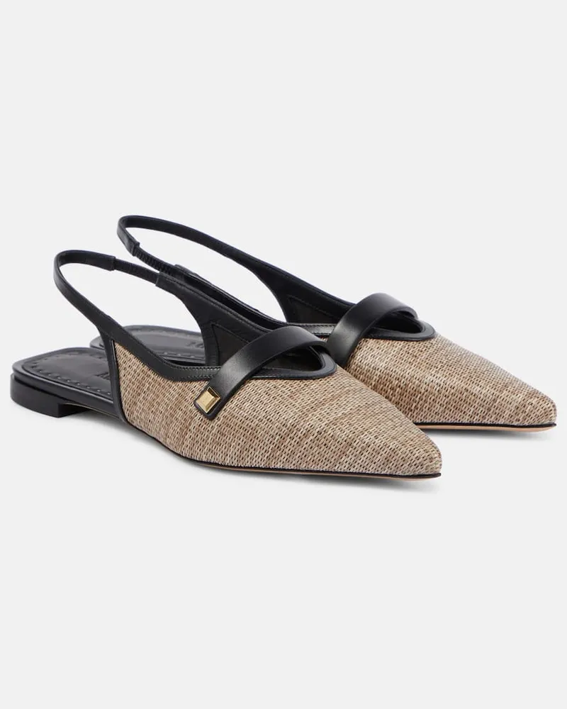Max Mara Slingback-Ballerinas mit Leder Neutral