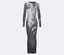 Bedrucktes Maxikleid aus Mesh