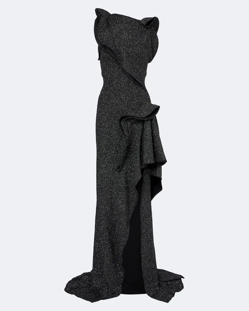 Maticevski Robe Flashpoint aus Lamé Schwarz