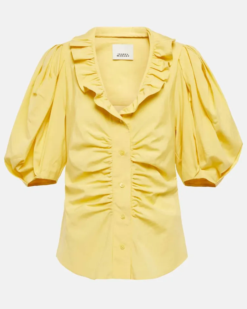 Isabel Marant Bluse Catalia aus Seide und Baumwolle Gelb
