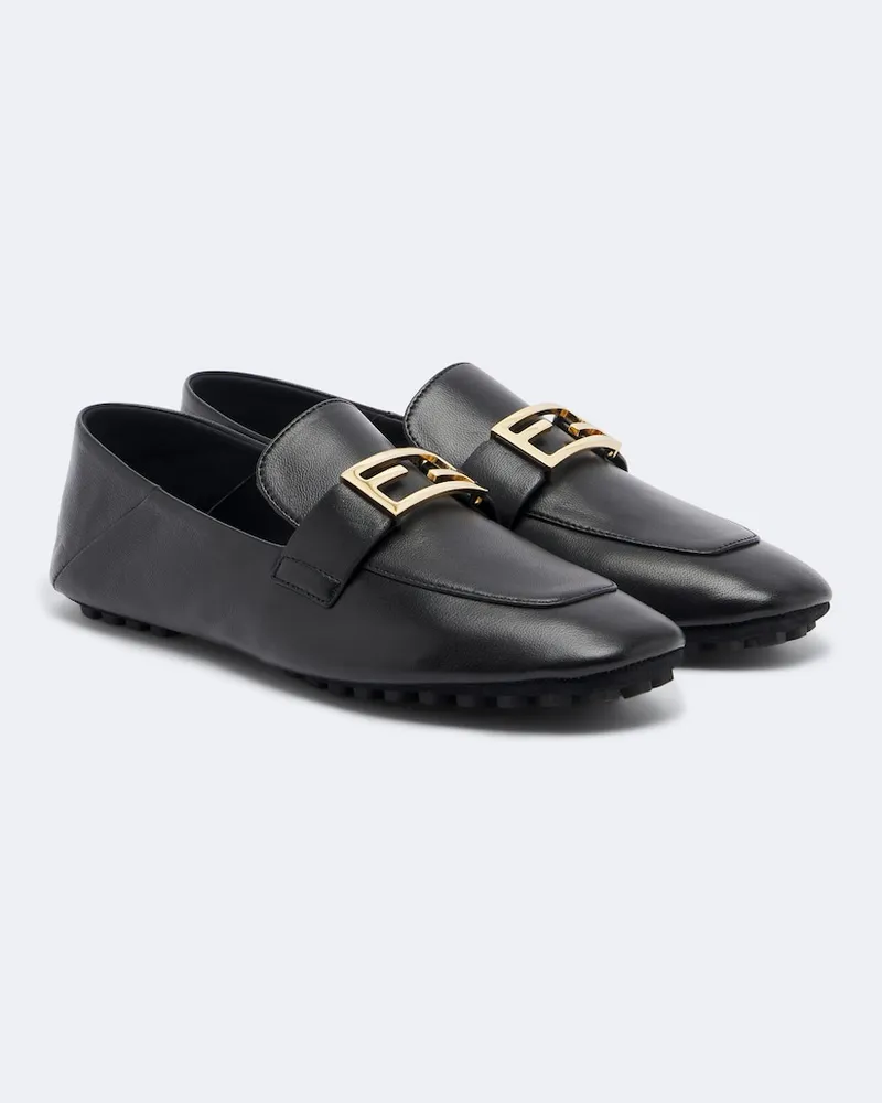 Fendi Mokassins Tube aus Leder Schwarz