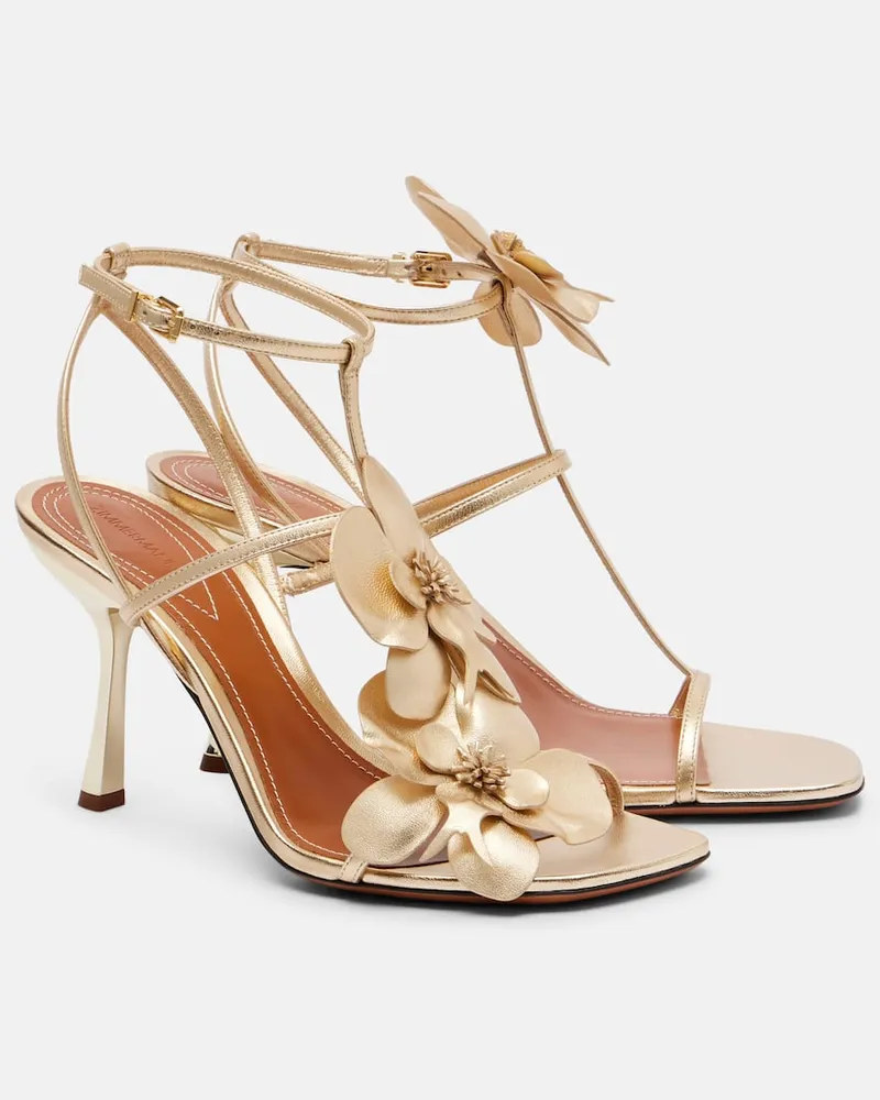 Zimmermann Sandalen Orchid 85 aus Metallic-Leder Gold