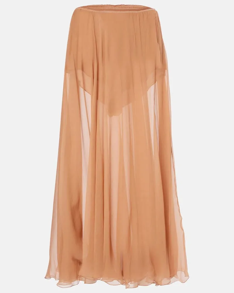 Chloé Chloé Midirock aus Seidenmusselin Rosa