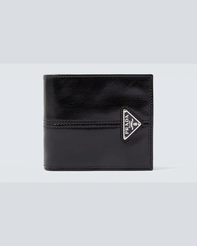 Prada Portemonnaie aus Leder Schwarz