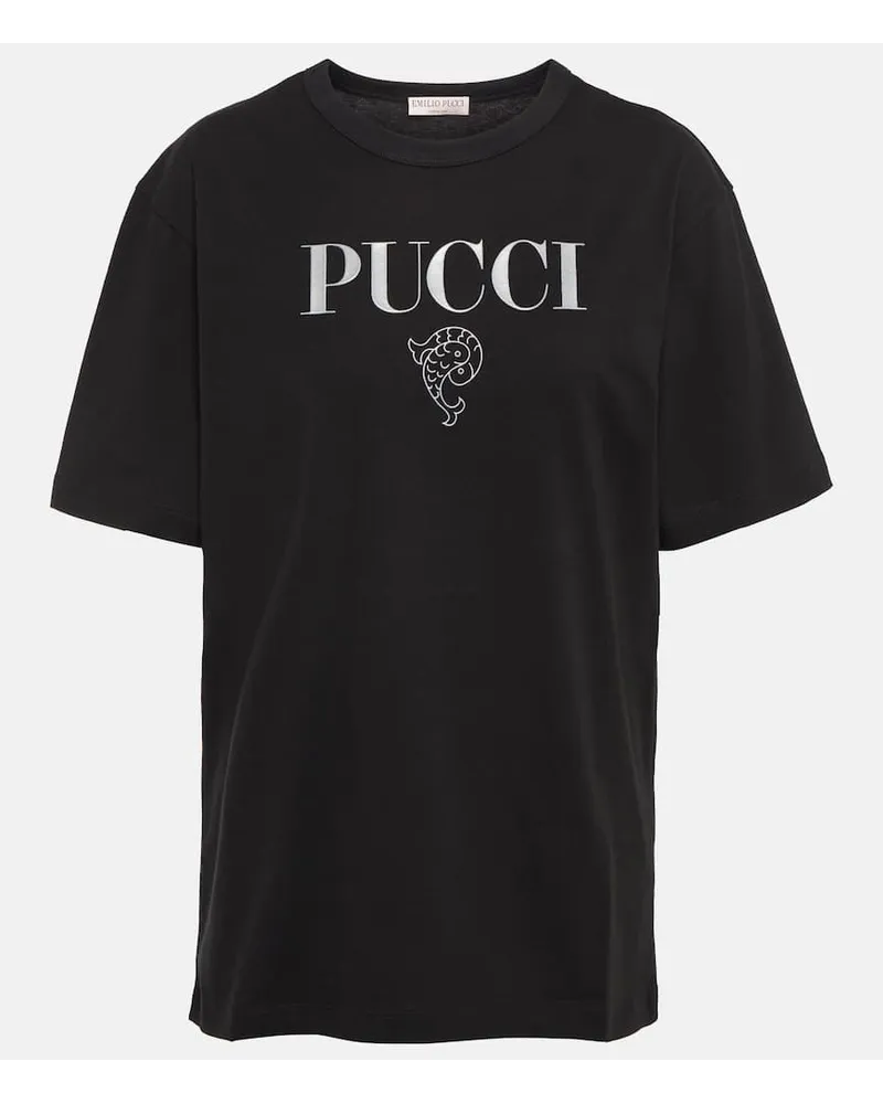 Emilio Pucci T-Shirt aus Baumwolle Schwarz