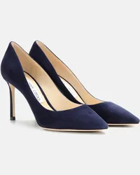 Jimmy Choo Pumps Romy 85 aus Veloursleder Blau